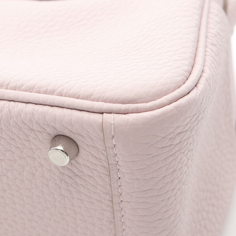 愛馬仕 Lindy Mini Verso 單肩斜背包,淡紫色皮革,銀色五金,二手-5