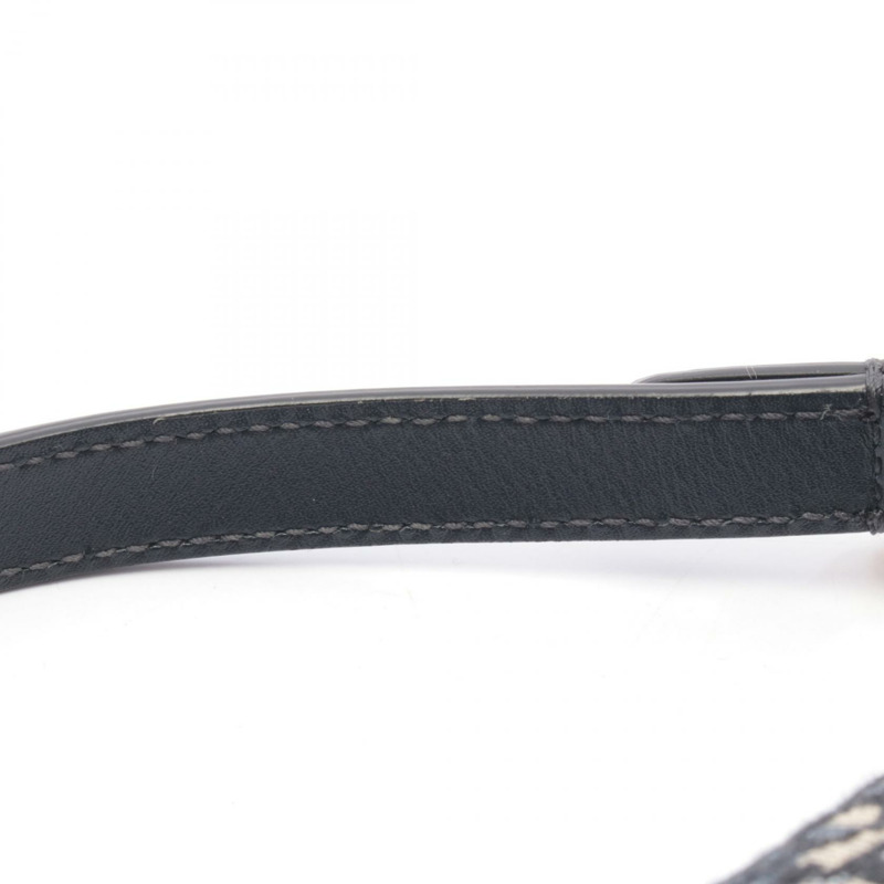 Dior 迷你馬鞍包 Oblique 手提包 帆布皮革 海軍藍 米色 二手 女士-5