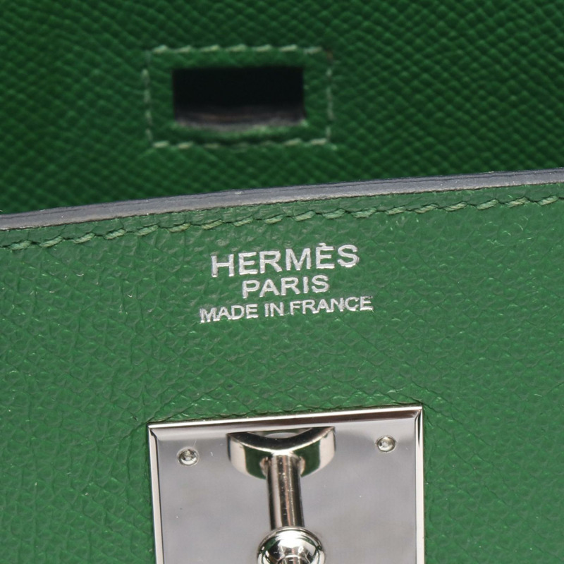 愛馬仕 Birkin 30 手袋 Epsom 皮革 綠色 SHW 二手 女士 N-3