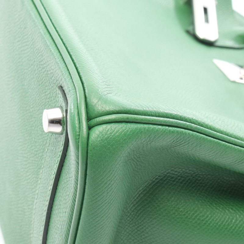 愛馬仕 Birkin 30 手袋 Epsom 皮革 綠色 SHW 二手 女士 N-9