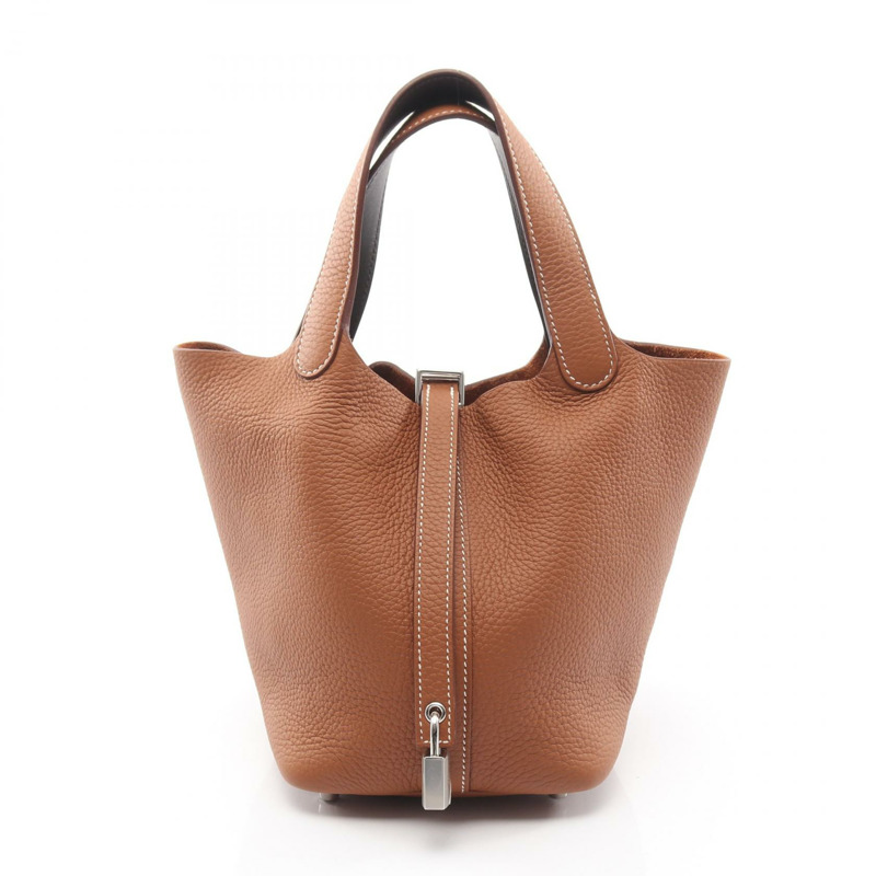 愛馬仕 Picotin Lock PM Eclat 手提包,Clemence Swift 皮革,金色 SHW Y-0