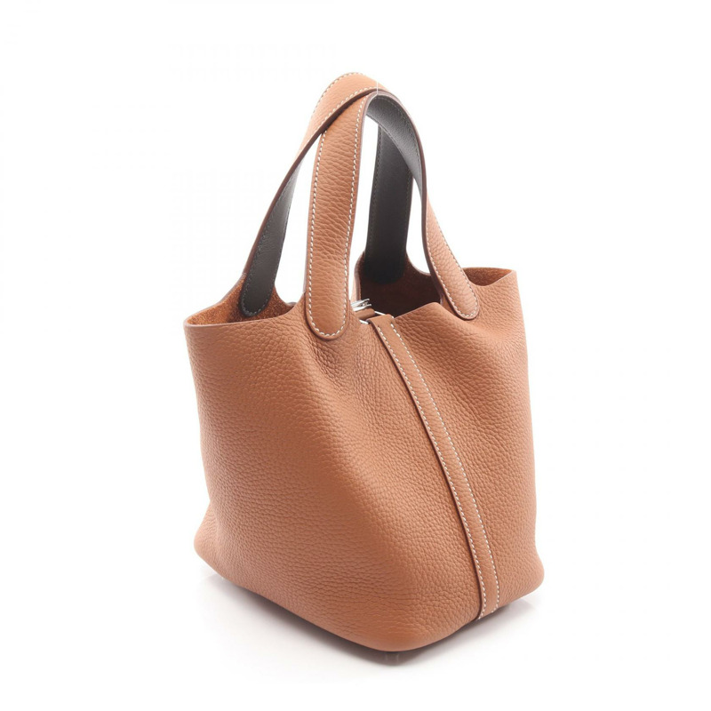 愛馬仕 Picotin Lock PM Eclat 手提包,Clemence Swift 皮革,金色 SHW Y-1