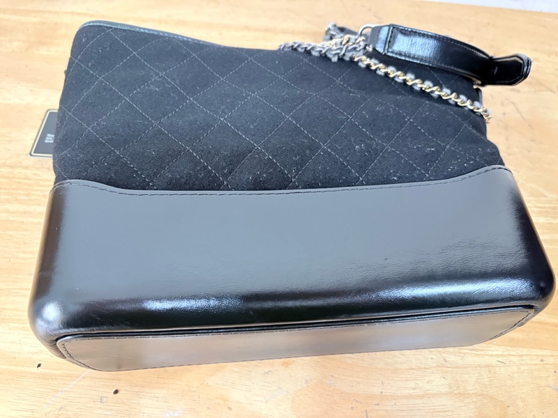 Chanel gabrielle 流浪包中號 黑色毛呢特別款 肩背斜背皆可-30