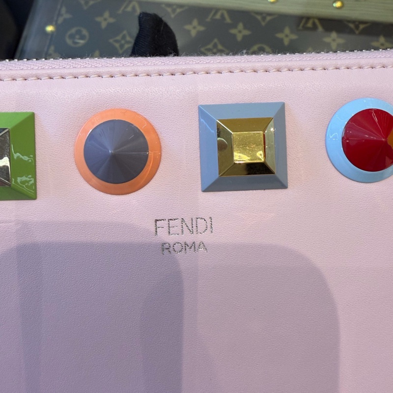 99新Fendi /芬迪 彩色鉚釘長款錢包 尺寸:18.5×10cm 無附件-7