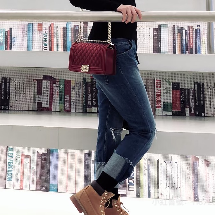 #香奈兒leboy25中號 #🍷♥️酒紅色金扣 🈶購證 專櫃25萬-2