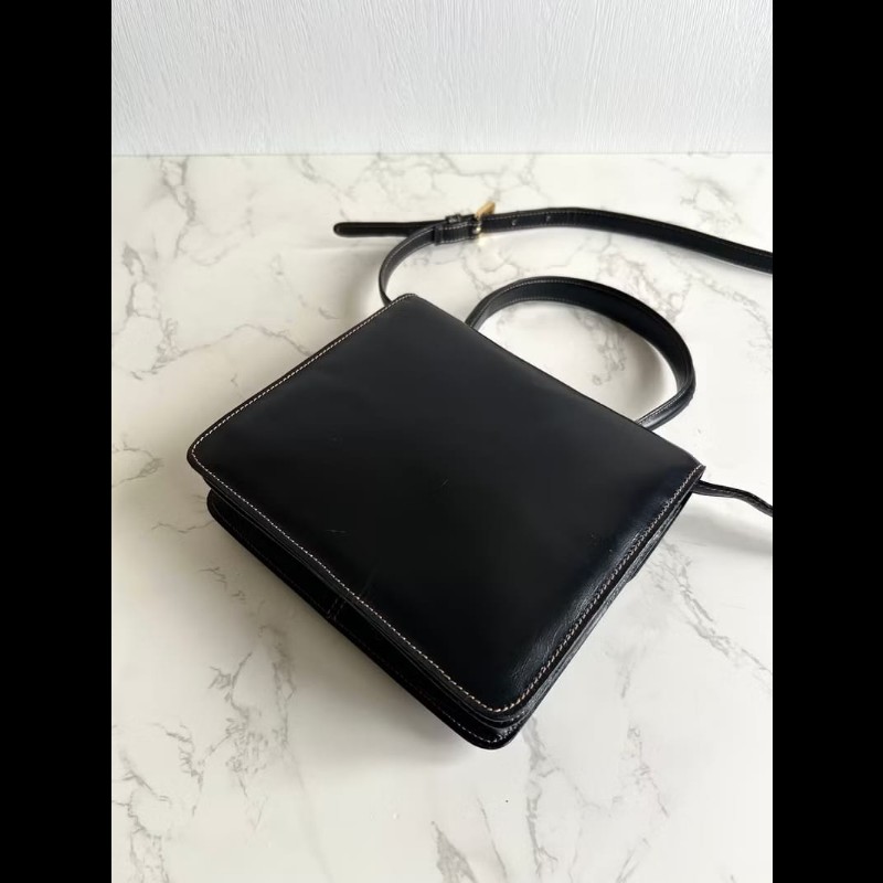 【LA LUNE】絕版古董包 Loewe黑金色凱莉包 單肩包 皮革包 斜背包 復古二手包-2