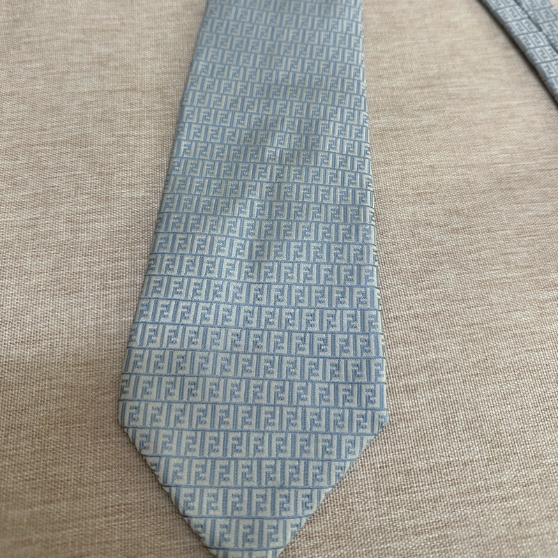 FENDI 淺藍色領帶-5