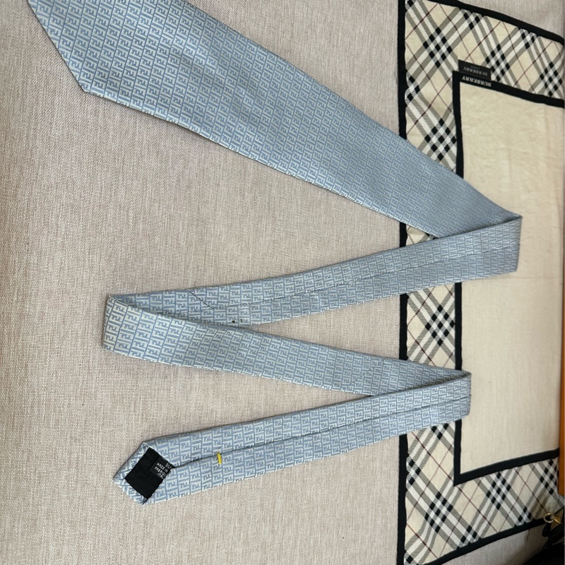 FENDI 淺藍色領帶-6