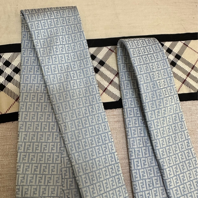 FENDI 淺藍色領帶-8