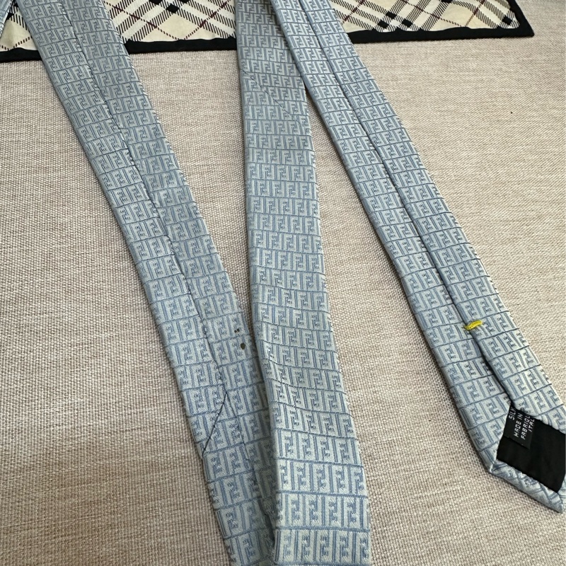FENDI 淺藍色領帶-9