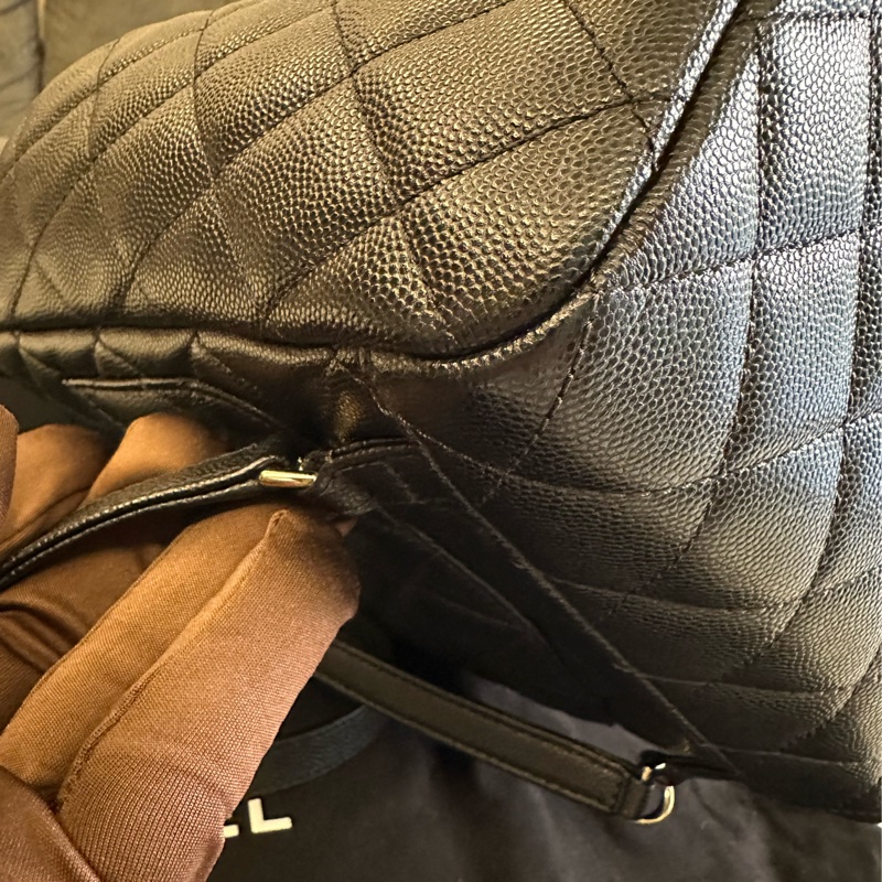 Chanel 薩爾茨堡雙肩後背包 黑金荔枝皮-8