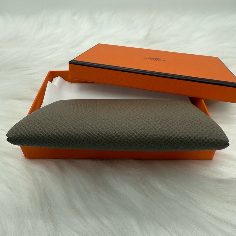 99愛馬仕/Hermes 大象灰卡夾 皮革 尺寸:長7 x 寬10釐米-2