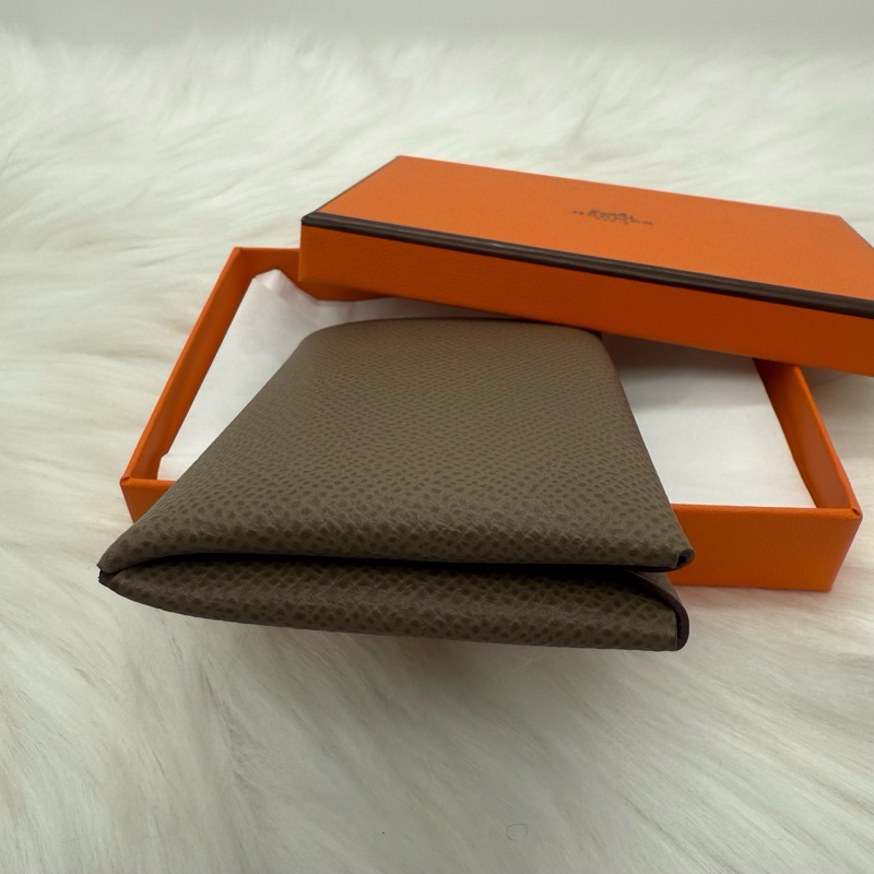 99愛馬仕/Hermes 大象灰卡夾 皮革 尺寸:長7 x 寬10釐米-3