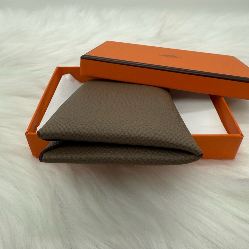 99愛馬仕/Hermes 大象灰卡夾 皮革 尺寸:長7 x 寬10釐米-4