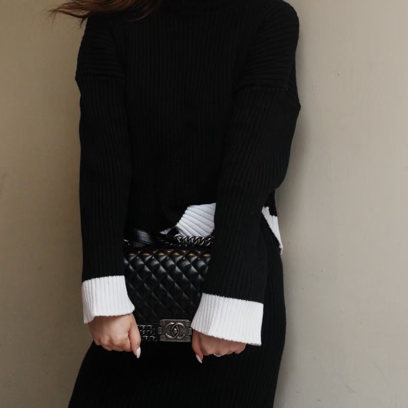 #CHANEL#香奈兒黑銀leboy25穿皮鏈滾邊限定款 🍓🍓-2