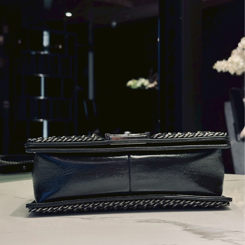 #CHANEL#香奈兒黑銀leboy25穿皮鏈滾邊限定款 🍓🍓-14