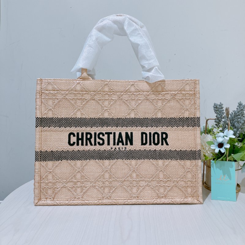 TK1962 Christian Dior 迪奧中號手拿包包Medium Book Tote Bag Canvas Natural Gold-0