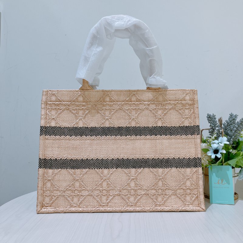 TK1962 Christian Dior 迪奧中號手拿包包Medium Book Tote Bag Canvas Natural Gold-2