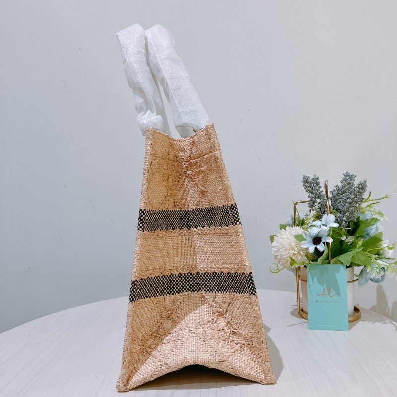 TK1962 Christian Dior 迪奧中號手拿包包Medium Book Tote Bag Canvas Natural Gold-3