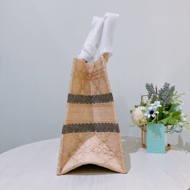 TK1962 Christian Dior 迪奧中號手拿包包Medium Book Tote Bag Canvas Natural Gold-4