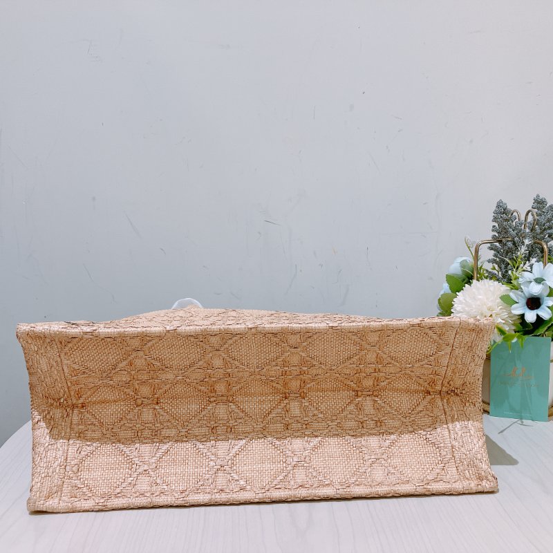 TK1962 Christian Dior 迪奧中號手拿包包Medium Book Tote Bag Canvas Natural Gold-9