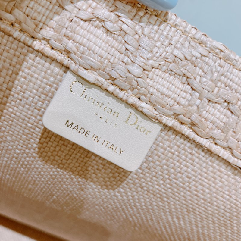 TK1962 Christian Dior 迪奧中號手拿包包Medium Book Tote Bag Canvas Natural Gold-15