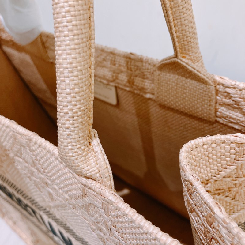 TK1962 Christian Dior 迪奧中號手拿包包Medium Book Tote Bag Canvas Natural Gold-17