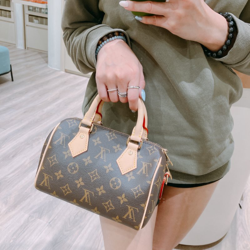 TK1964 Louis Vuitton 路易威登小號經典花紋兩用包包 Speedy 20 Monogram Canvas Brown-1