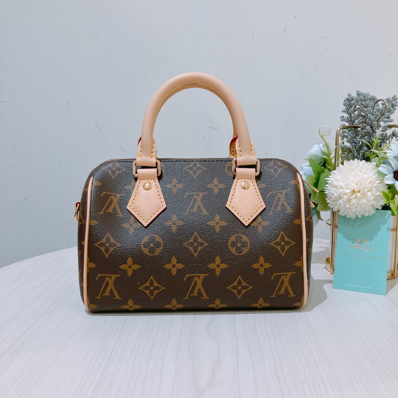 TK1964 Louis Vuitton 路易威登小號經典花紋兩用包包 Speedy 20 Monogram Canvas Brown-2