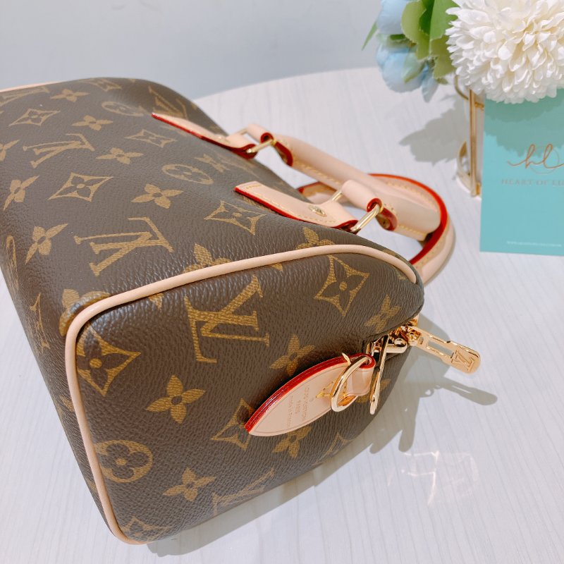 TK1964 Louis Vuitton 路易威登小號經典花紋兩用包包 Speedy 20 Monogram Canvas Brown-4
