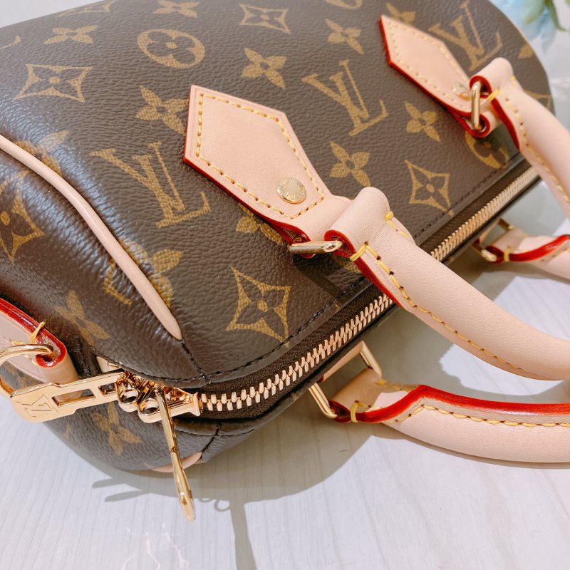 TK1964 Louis Vuitton 路易威登小號經典花紋兩用包包 Speedy 20 Monogram Canvas Brown-5