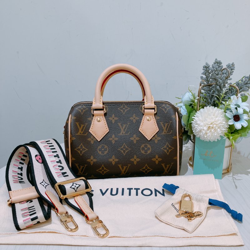 TK1964 Louis Vuitton 路易威登小號經典花紋兩用包包 Speedy 20 Monogram Canvas Brown-24