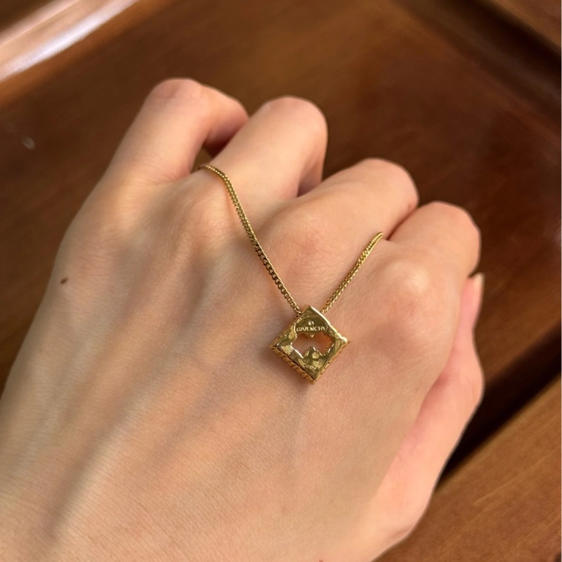 Givenchy 紀梵希 菱形 萊茵石鍍金項鏈 鎖骨鏈-4