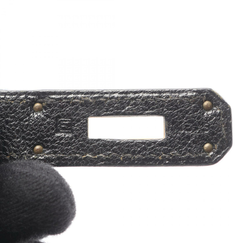 愛馬仕 Kelly 35 手提包,山羊皮,黑色,二手,女士,金色五金-4