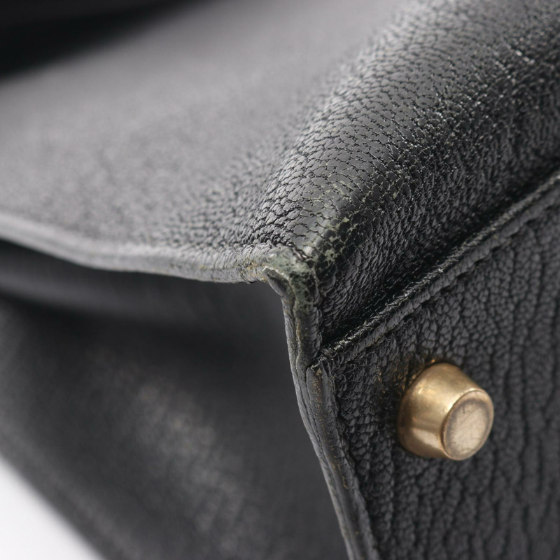 愛馬仕 Kelly 35 手提包,山羊皮,黑色,二手,女士,金色五金-7