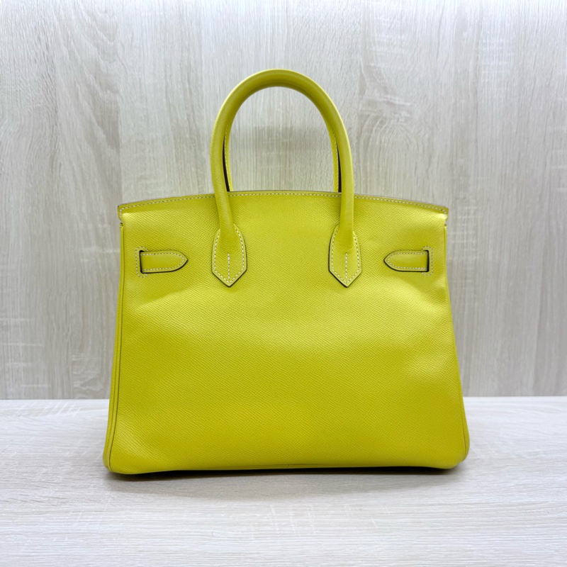 HERMES💛萊姆黃銀釦EPSOM皮BIRKIN30-2
