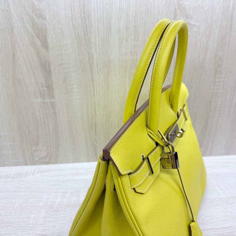 HERMES💛萊姆黃銀釦EPSOM皮BIRKIN30-9