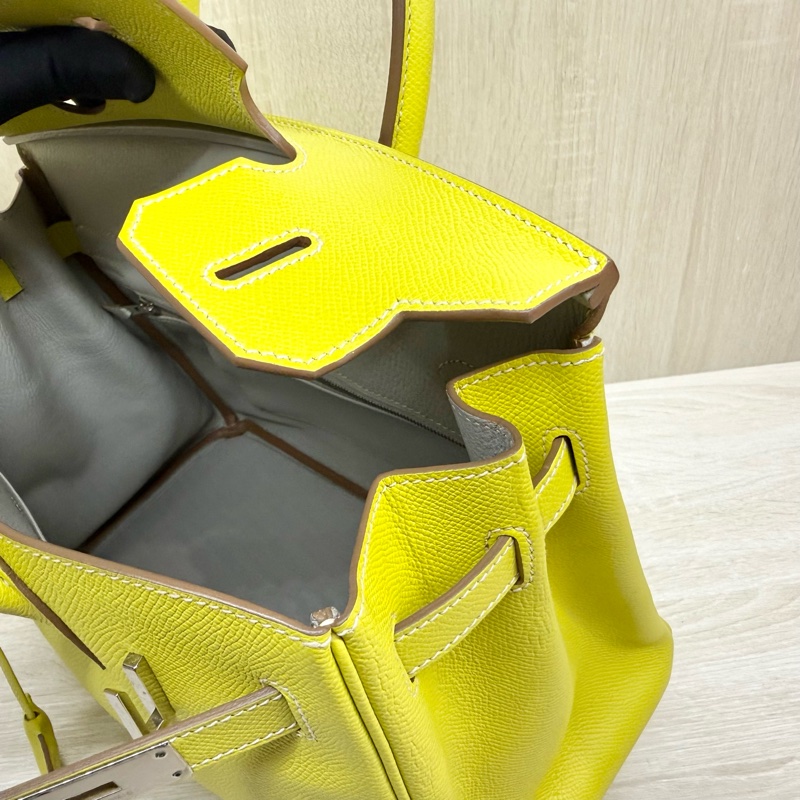 HERMES💛萊姆黃銀釦EPSOM皮BIRKIN30-12