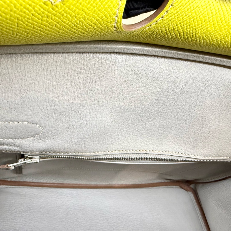HERMES💛萊姆黃銀釦EPSOM皮BIRKIN30-13