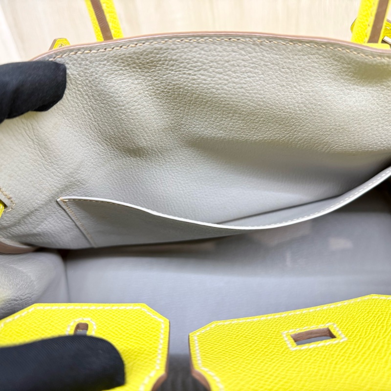 HERMES💛萊姆黃銀釦EPSOM皮BIRKIN30-14