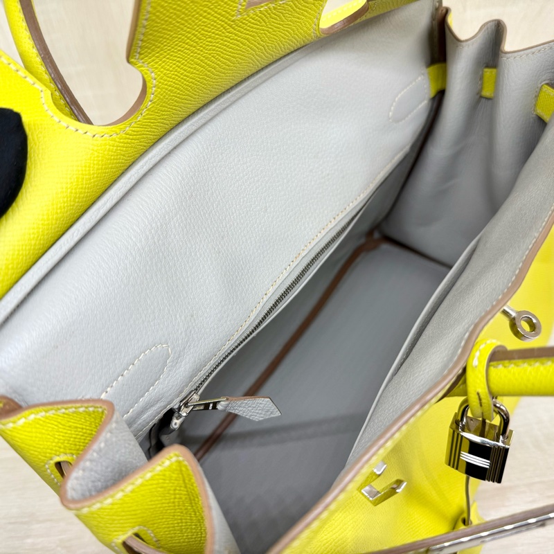 HERMES💛萊姆黃銀釦EPSOM皮BIRKIN30-16