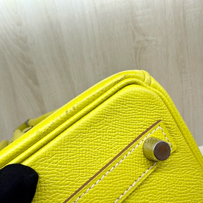 HERMES💛萊姆黃銀釦EPSOM皮BIRKIN30-18