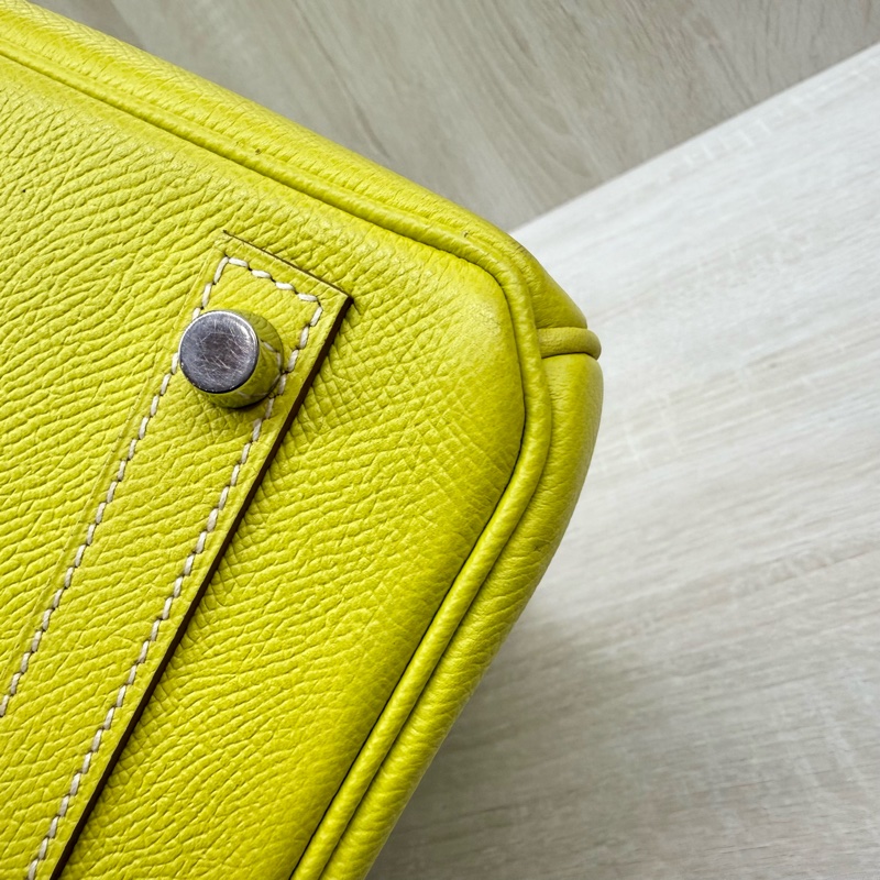 HERMES💛萊姆黃銀釦EPSOM皮BIRKIN30-19