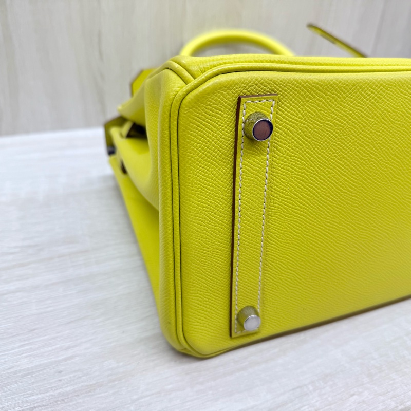 HERMES💛萊姆黃銀釦EPSOM皮BIRKIN30-22