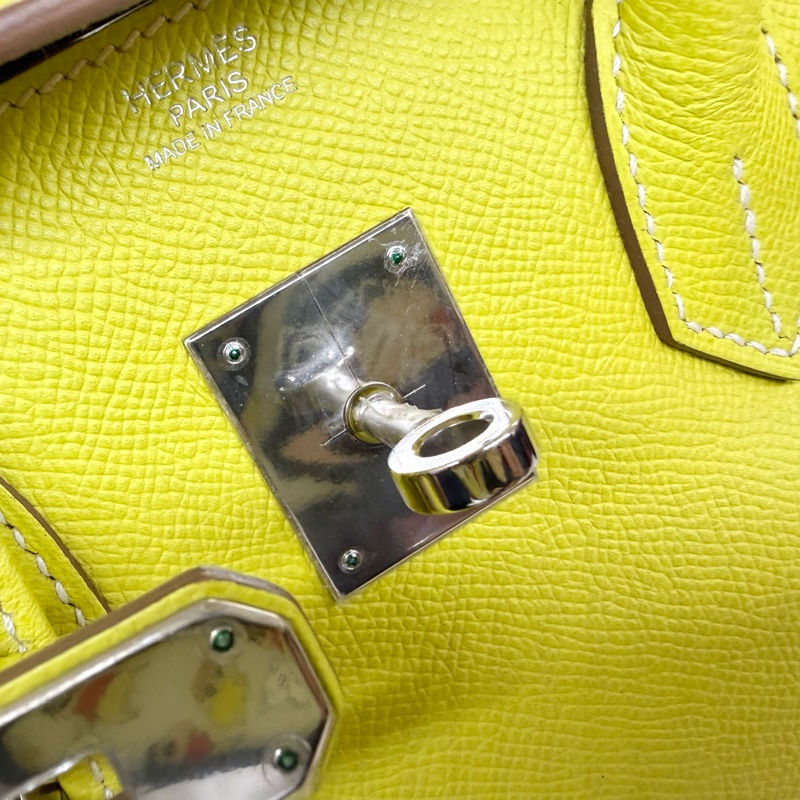HERMES💛萊姆黃銀釦EPSOM皮BIRKIN30-27