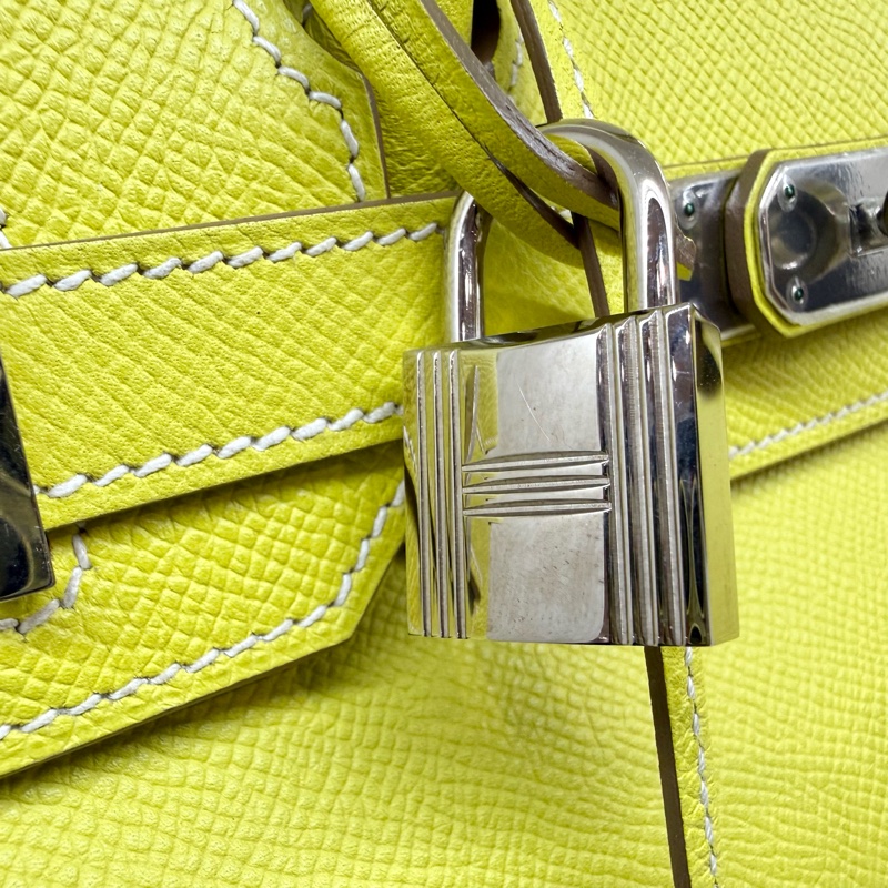 HERMES💛萊姆黃銀釦EPSOM皮BIRKIN30-29