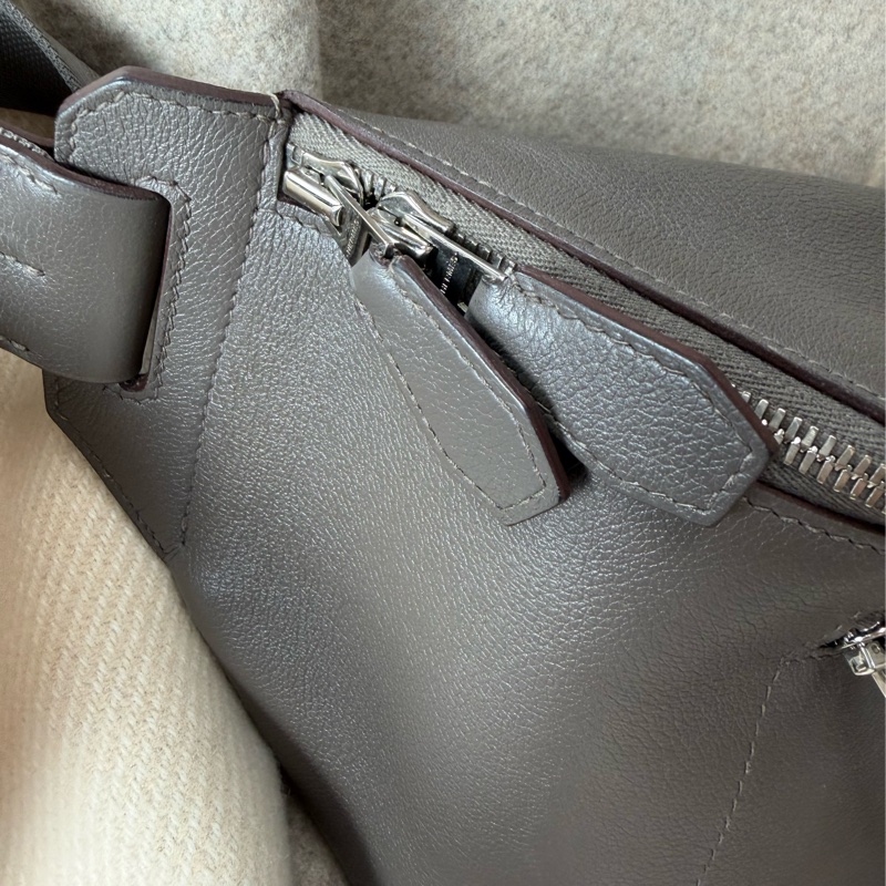 愛馬仕 Hermès cityslide 錫器灰銀釦 肩背包/ 斜背包-8
