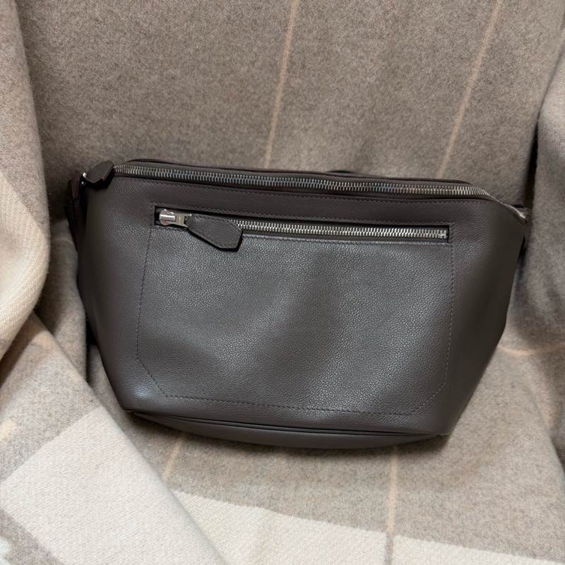 愛馬仕 Hermès cityslide 錫器灰銀釦 肩背包/ 斜背包-18