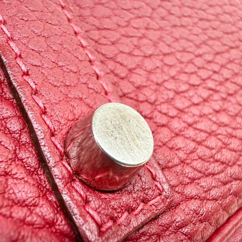 Hermes寶石紅山羊皮銀扣birkin 30cm-25