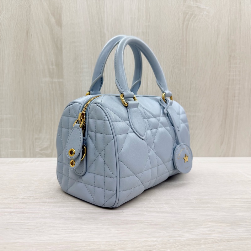 DIOR🩵雲藍色羊皮GROOVE保齡球包M1364UBOL-4